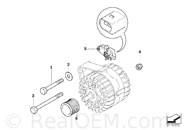 RealOEMcom BMW E60 M5 Alternator individual parts