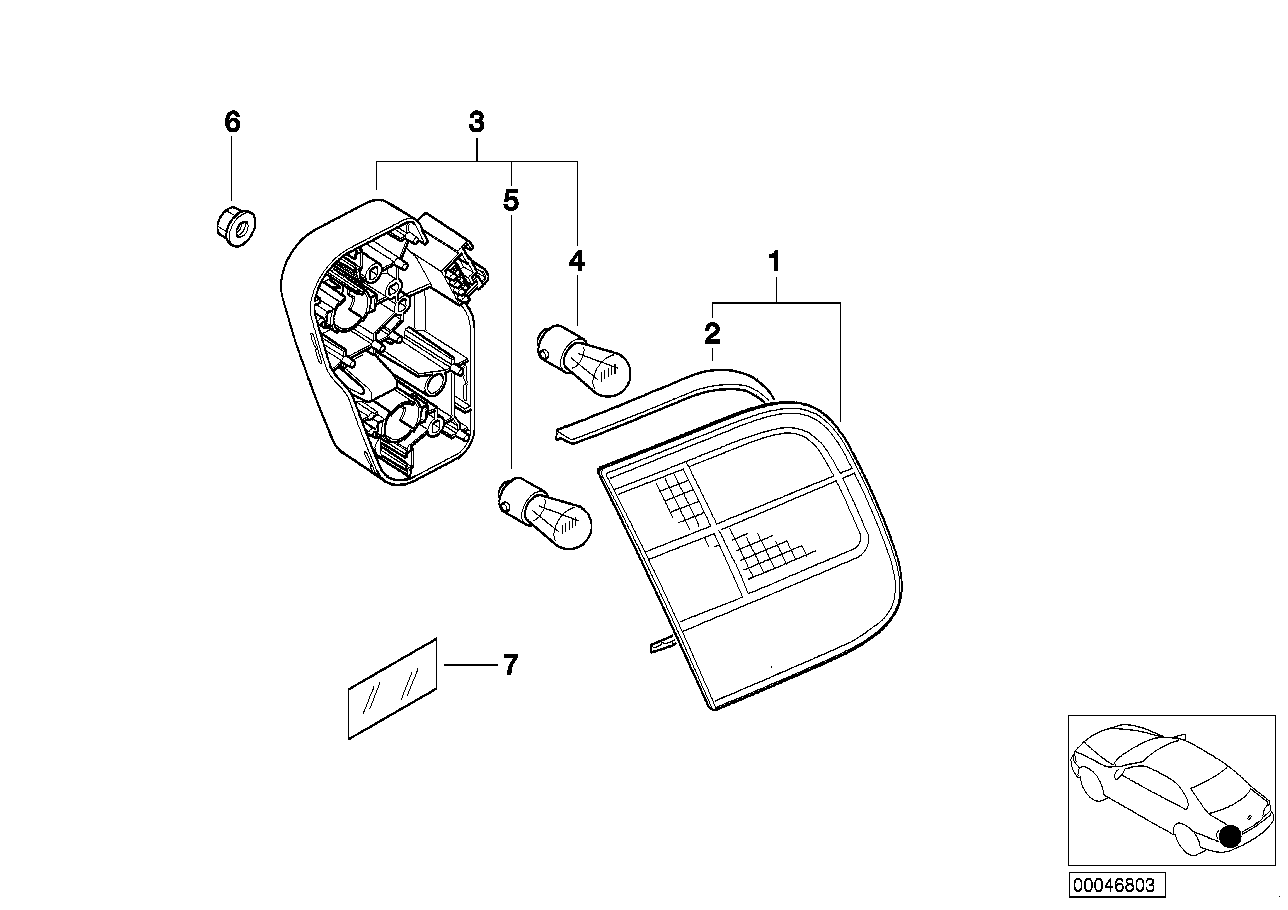 Genuine BMW 63216900459 E46 Seal, Rear Light,Luggage-Compartment Lid (Inc. 323i) | ML Performance UK Car Parts