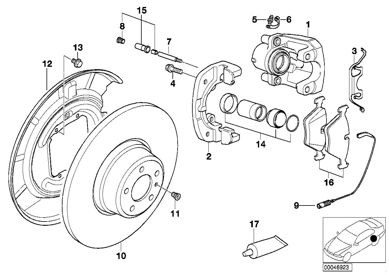 Genuine BMW 34211163333 E38 Caliper Housing Left (Inc. 740d, 750iL & 750iLP) | ML Performance UK Car Parts