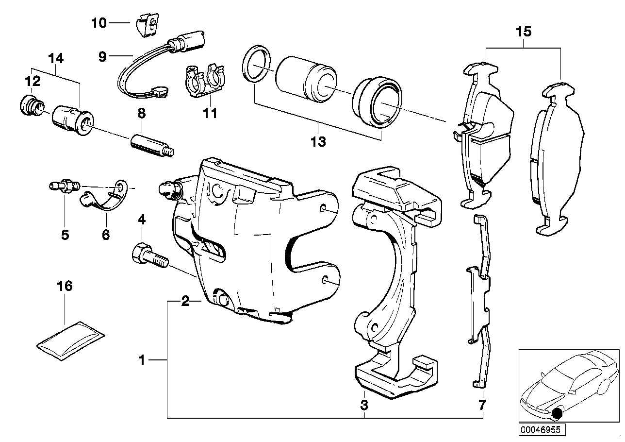 Genuine BMW 34111160367 E34 E32 Caliper Housing Left ATE (Inc. 535i, 525td & 730iL) | ML Performance UK Car Parts