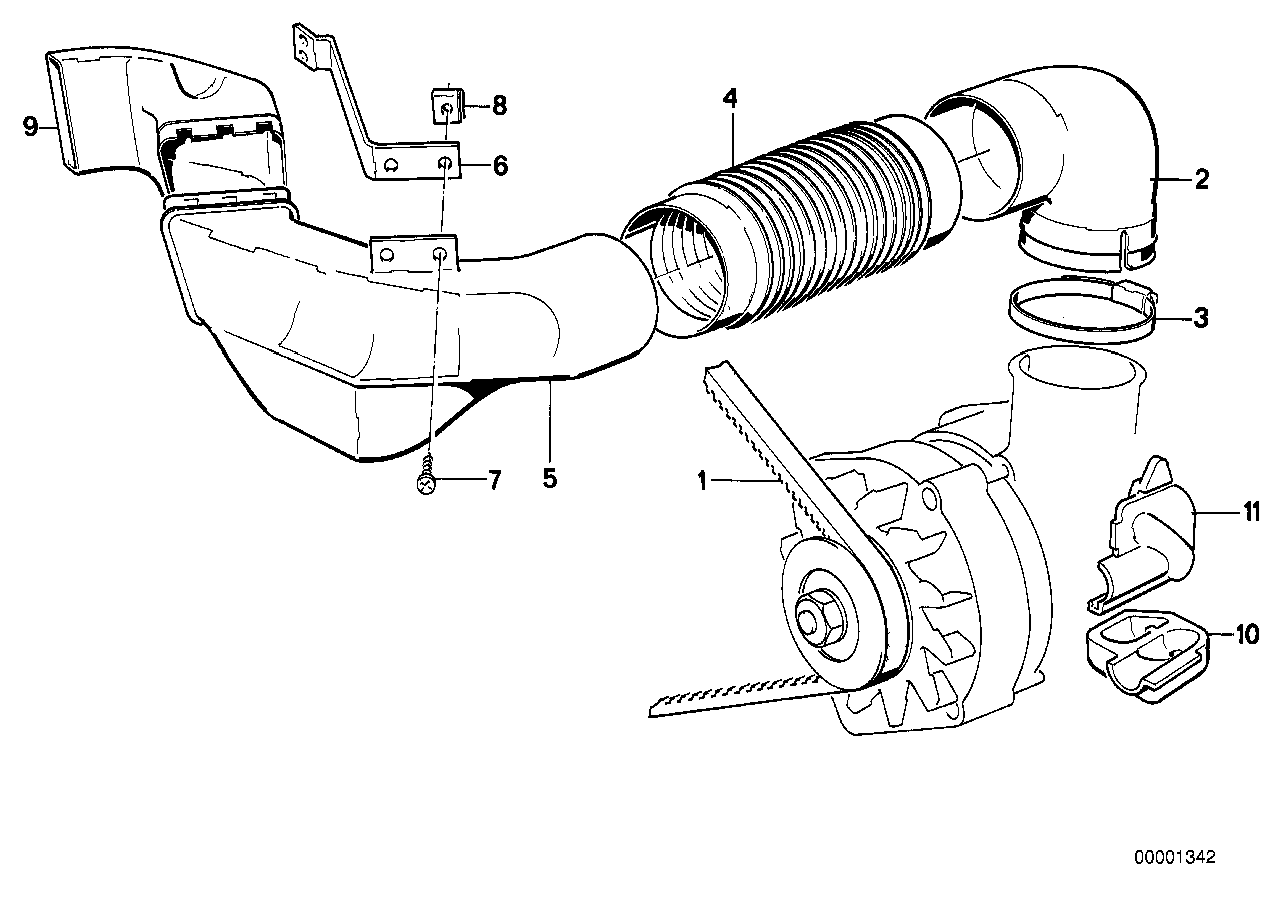 Genuine BMW 12311716005 E32 Suction Tube (Inc. 735i, 730i & 735iL) | ML Performance UK Car Parts