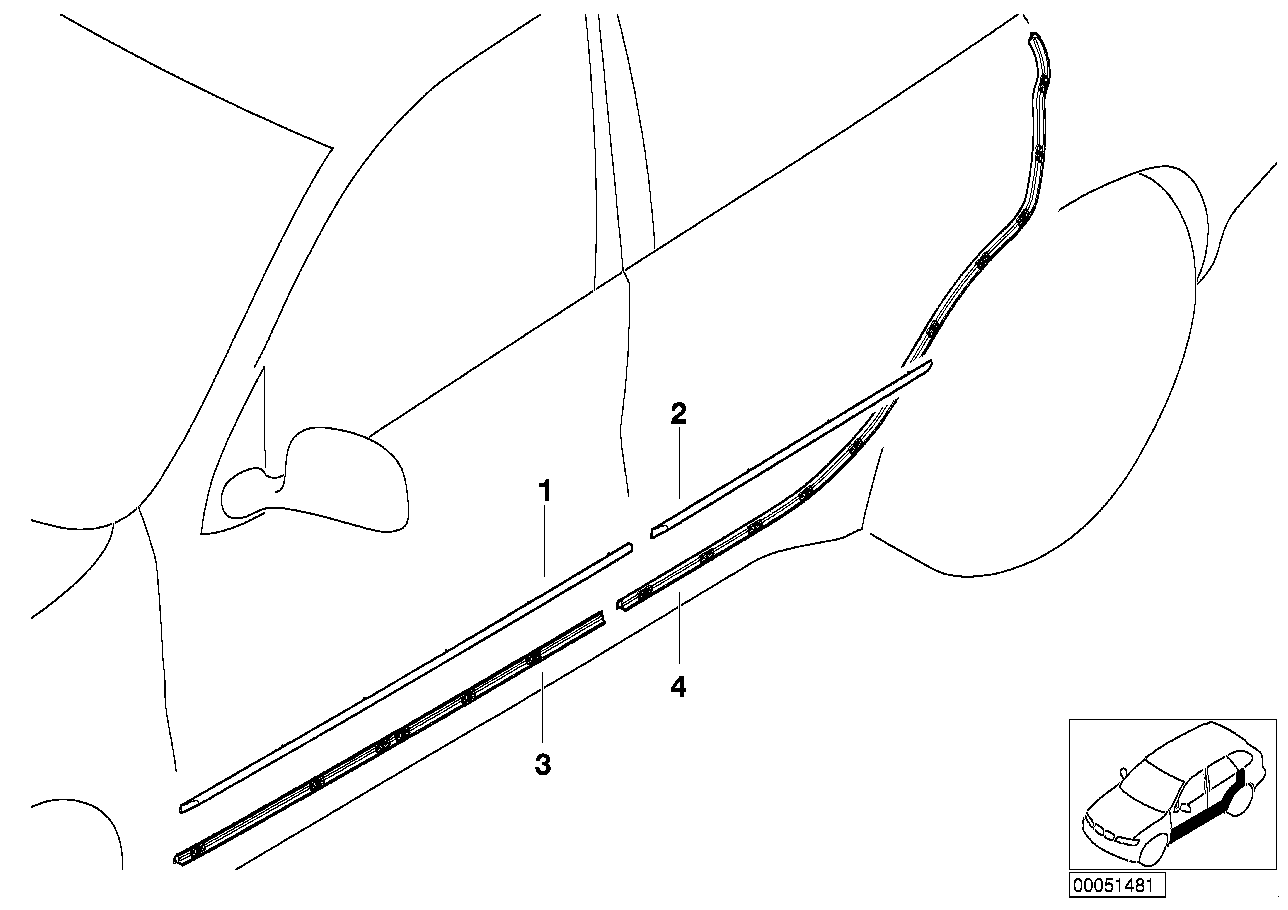 Genuine BMW 51138402653 E53 Moulding Door Rear Left (Inc. X5 3.0d, X5 4.6is & X5 4.8is) | ML Performance UK Car Parts