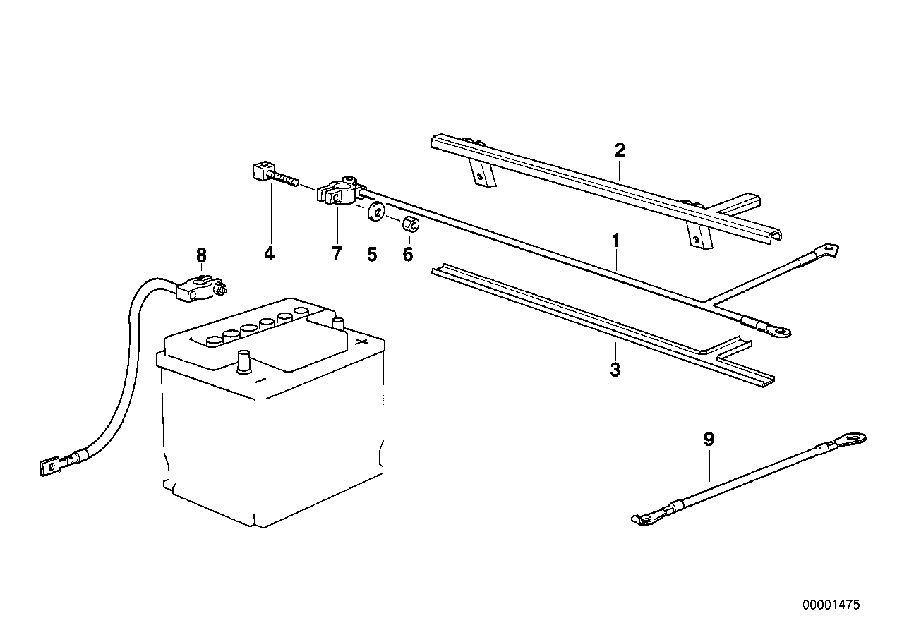 Genuine BMW 12422245473 E36 Battery Cable Negative L=300 mm (Inc. 318is, 323i & 316g) | ML Performance UK Car Parts