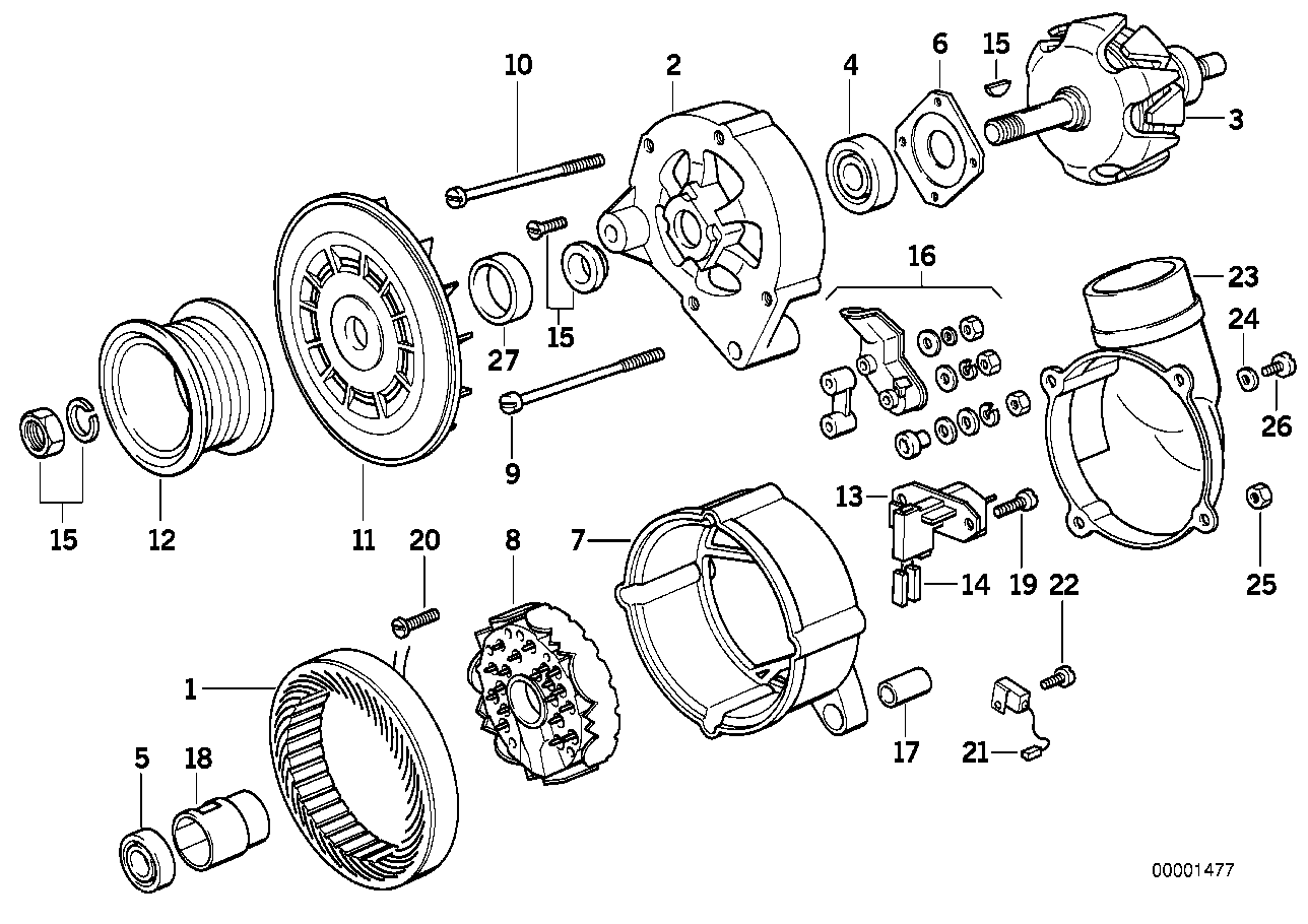 Genuine BMW 12311747252 E34 E36 E31 Set Mounting Parts B+/D* (Inc. 750i, 320i & 850CSi) | ML Performance UK Car Parts