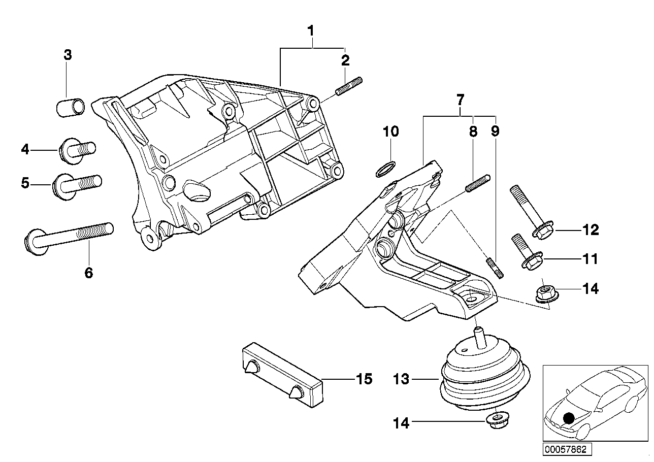 Genuine BMW 22127832833 E52 Engine Support, Left (Inc. Alpina V8 & Z8) | ML Performance UK Car Parts