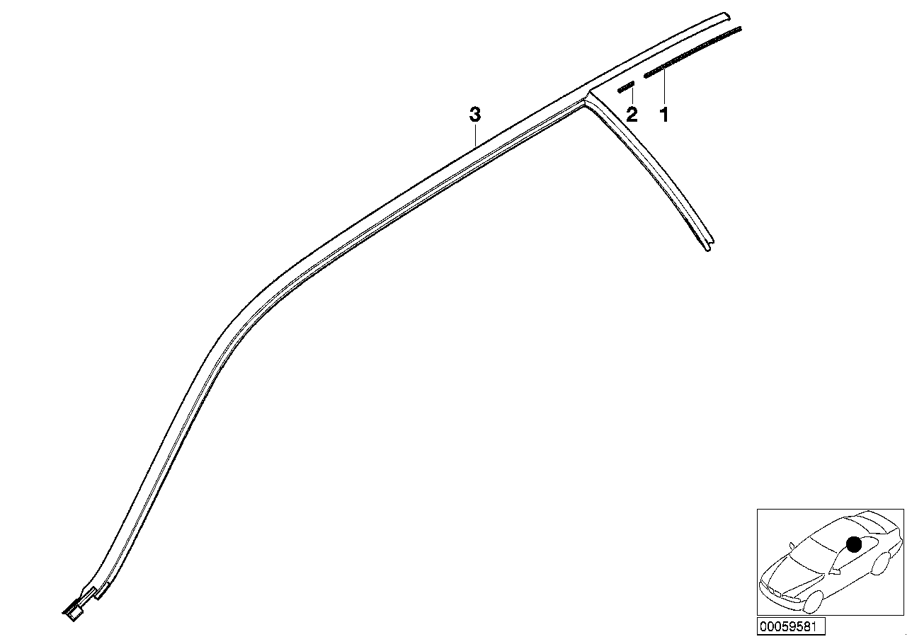 Genuine BMW 51717008975 E53 Sealing, Roof Frame Left (Inc. X5 3.0d, X5 4.6is & X5 4.8is) | ML Performance UK Car Parts