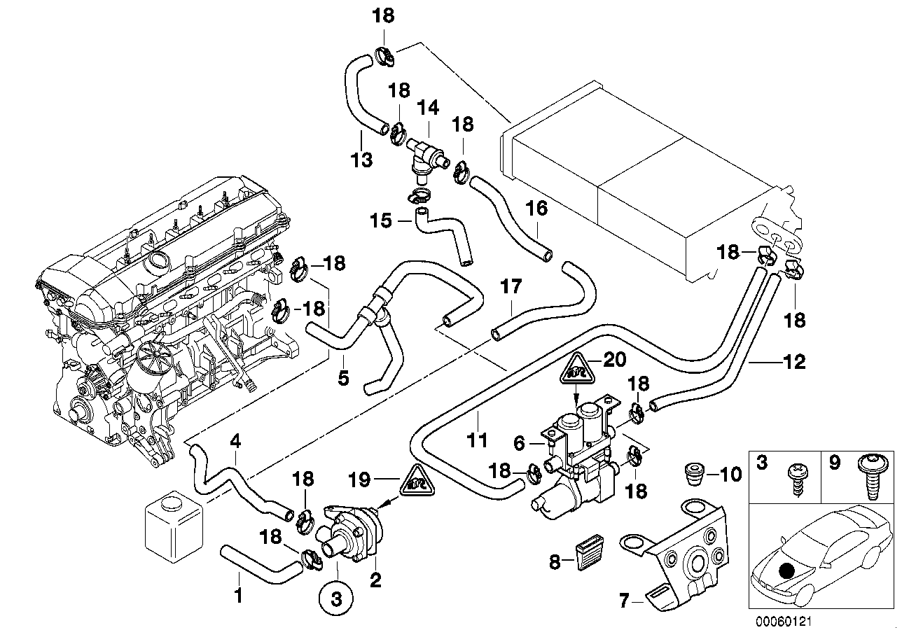 Genuine BMW 64528150971 E39 E38 Water Valve Bracket (Inc. 750iLP, 730iL & 730i) | ML Performance UK Car Parts