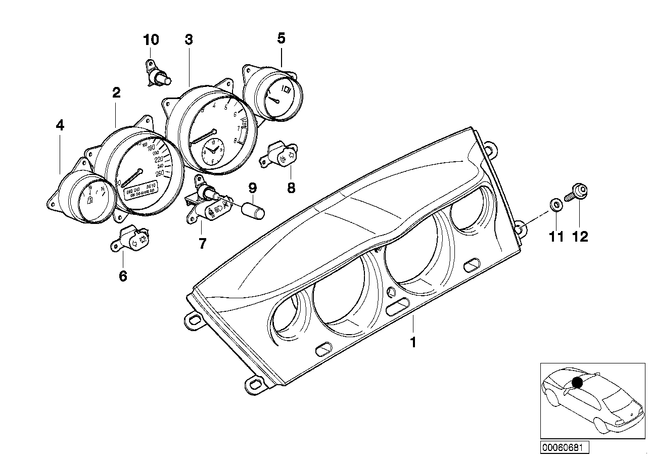 Genuine BMW 62148383655 E52 Tell-Tale, Center (Inc. ALPINA V8 & Z8) | ML Performance UK Car Parts