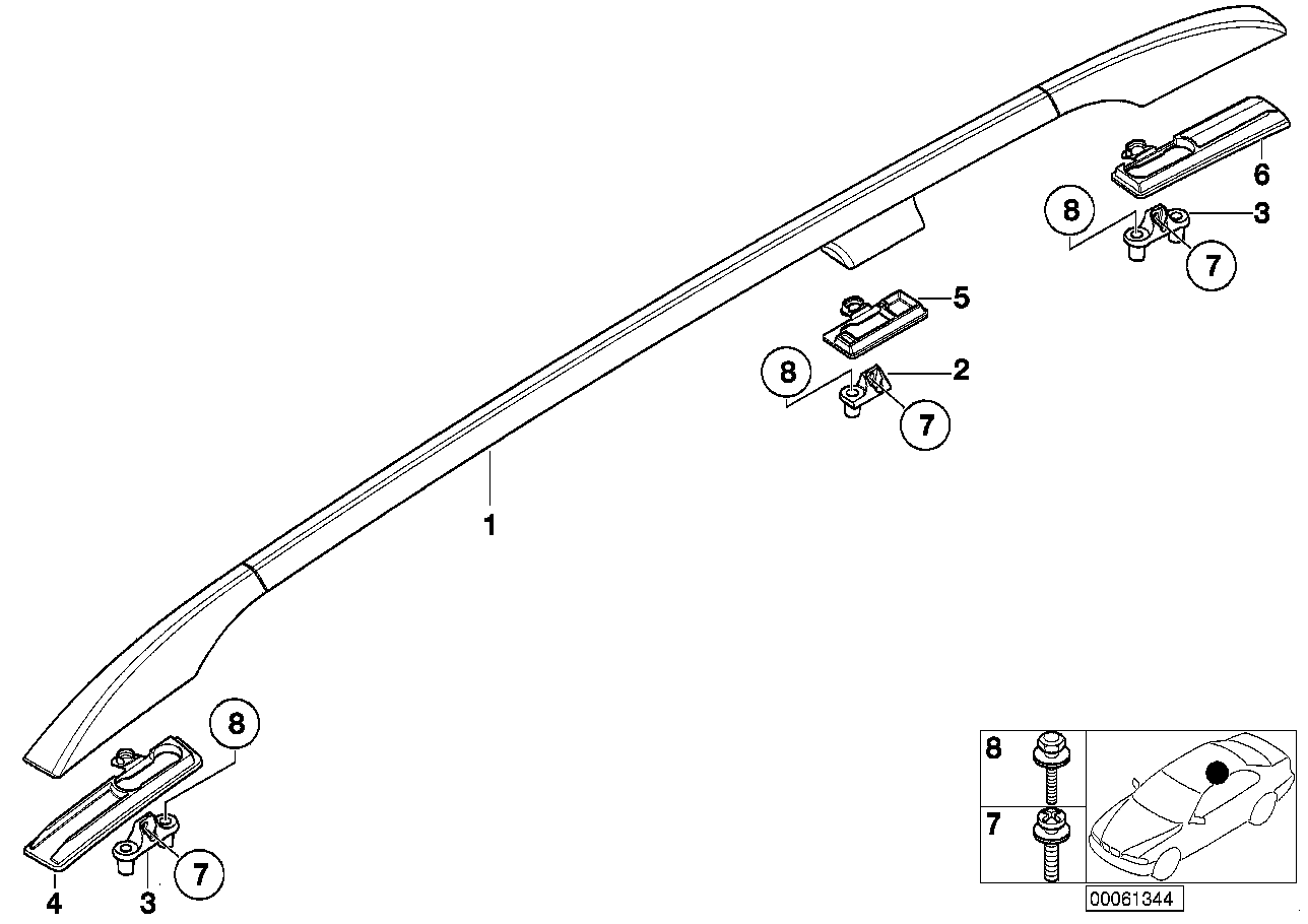 Genuine BMW 51138402671 E53 Roof Railing, Left (Inc. X5) | ML Performance UK Car Parts