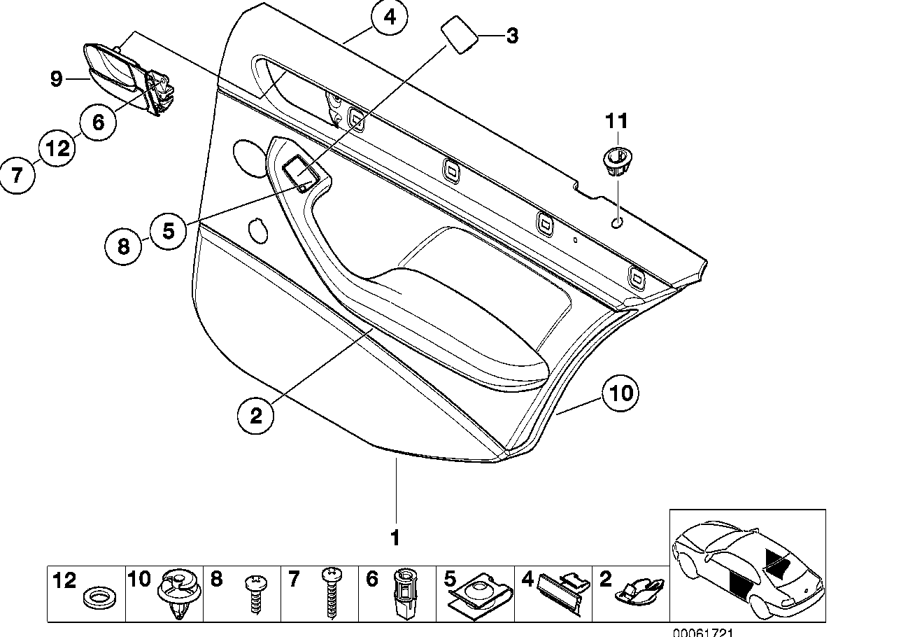 Genuine BMW 51428224538 E46 Door Trim Panel, Rear, Right GRAU (Inc. 330xd, 316i 1.6 & 320d) | ML Performance UK Car Parts