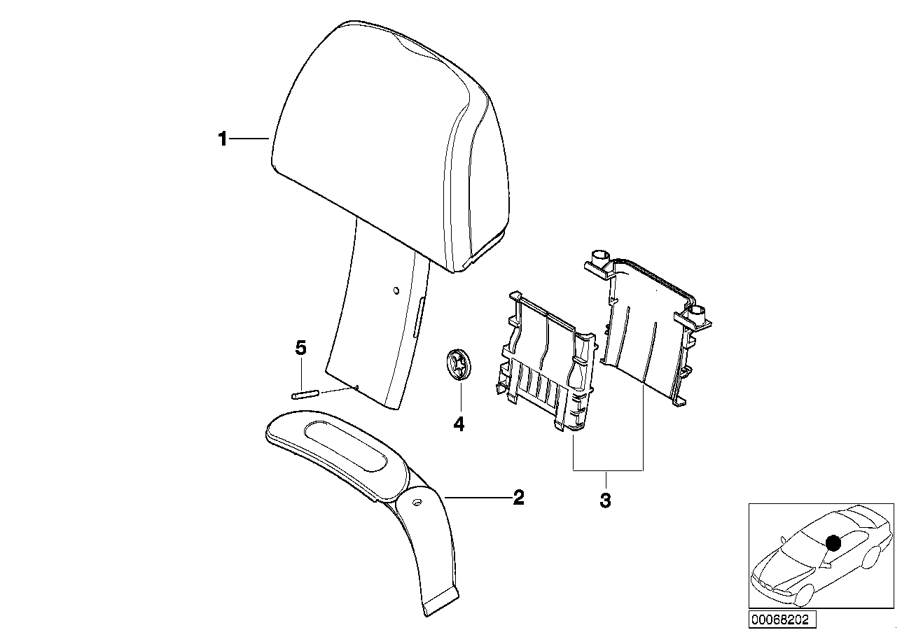 Genuine BMW 52107017244 E52 Guide, Headrest (Inc. ALPINA V8 & Z8) | ML Performance UK Car Parts