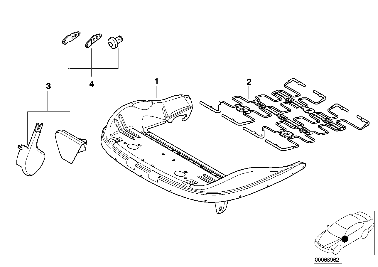 Genuine BMW 52108226420 E83 E53 E85 Seat Pan (Inc. 630i, 316Ci & 650i) | ML Performance UK Car Parts