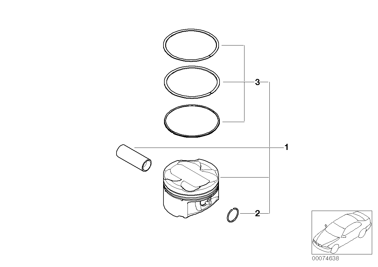 Genuine BMW 11257834019 E46 E86 E36 Piston Kit (+0,20) (Inc. Z3 M, Z4 M3.2 & M3) | ML Performance UK Car Parts