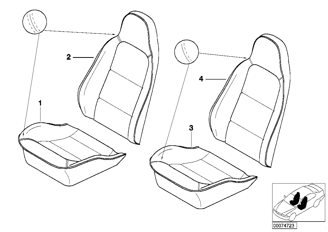 Genuine BMW 52108011812 E36 Seat Upholstery With Strip TINTENBLAU/SW (Inc. Z3) | ML Performance UK Car Parts