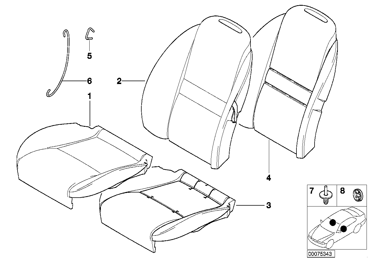 Genuine BMW 52107027235 E52 Seat Cover Leather Left P1SW SCHWARZ (Inc. Z8) | ML Performance UK Car Parts