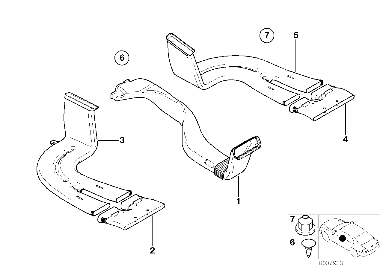 Genuine BMW 64228402282 E53 Rear Heater Duct (Inc. X5) | ML Performance UK Car Parts