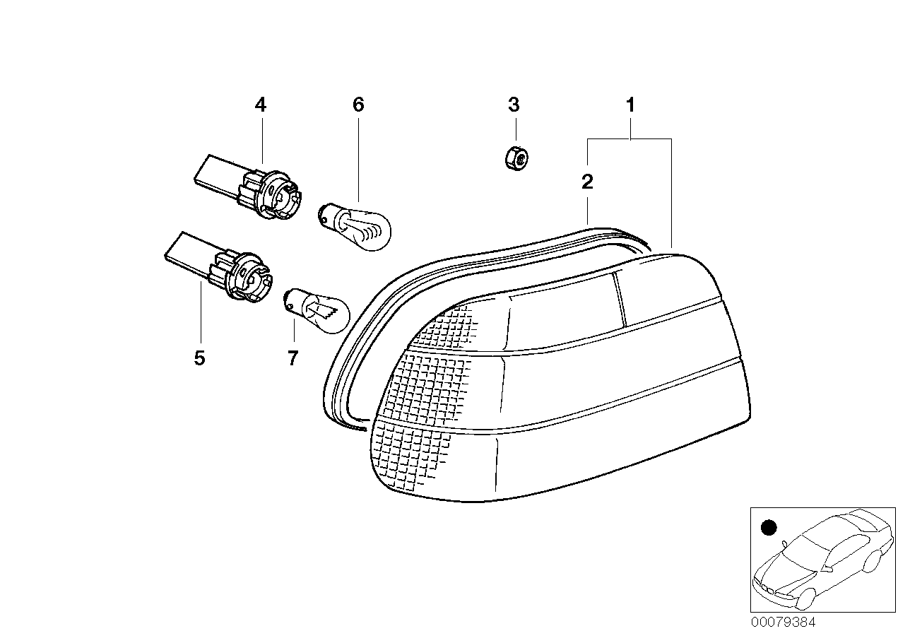 Genuine BMW 63218381243 E38 Bulb Socket two-pole (Inc. L7, 740iLP & 725tds) | ML Performance UK Car Parts