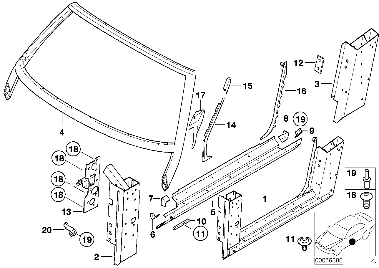 Genuine BMW 41217006245 E52 Seal Flange, Column A Left (Inc. ALPINA V8 & Z8) | ML Performance UK Car Parts