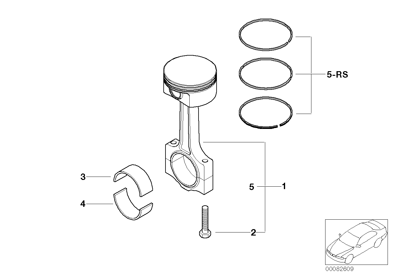 Genuine BMW 11257524254 R50 Set Pistons With Connecting Rod (Inc. One 1.4i) | ML Performance UK Car Parts