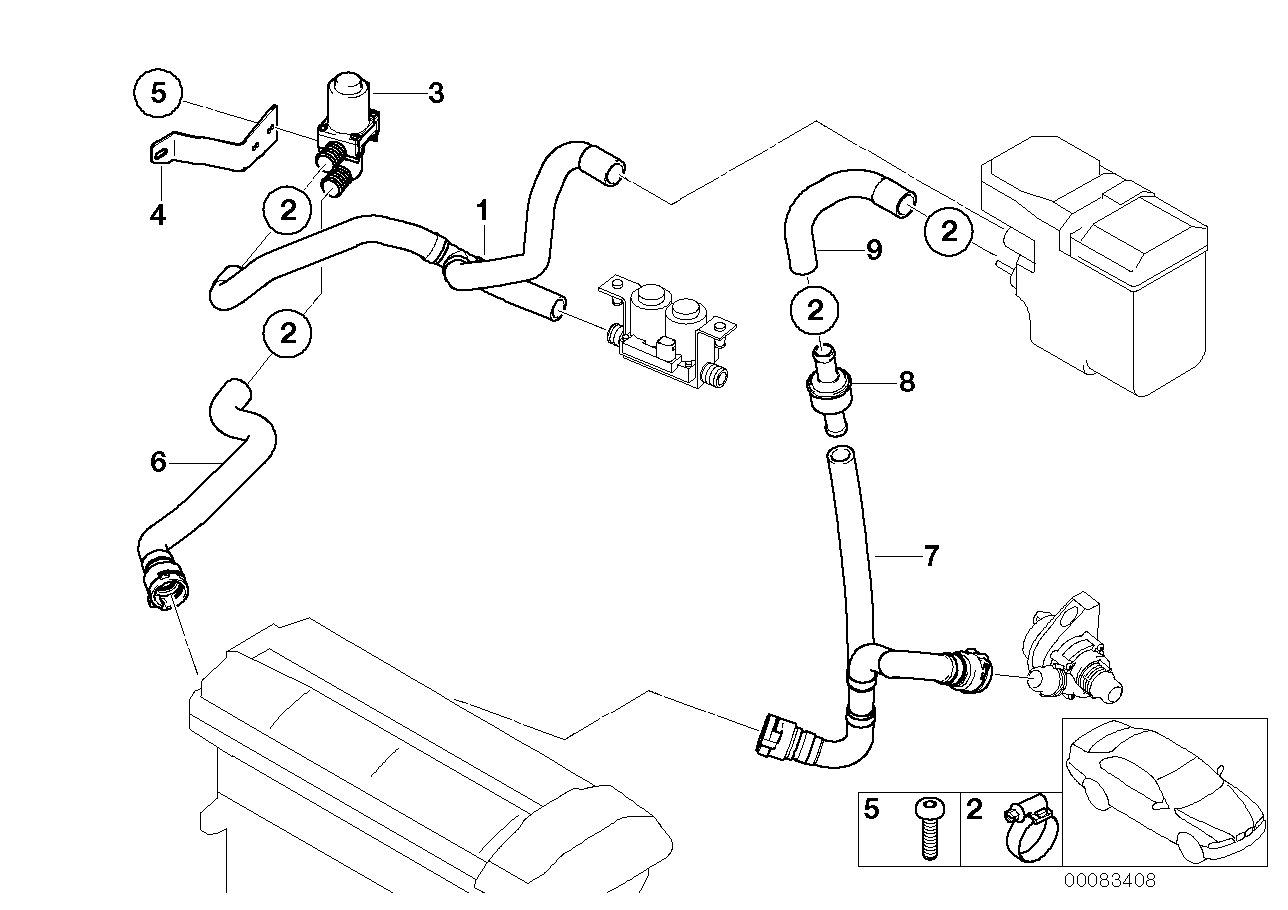 Genuine BMW 64218380129 E53 Hose F Check Valve And Independ.Heater (Inc. X5 3.0i) | ML Performance UK Car Parts