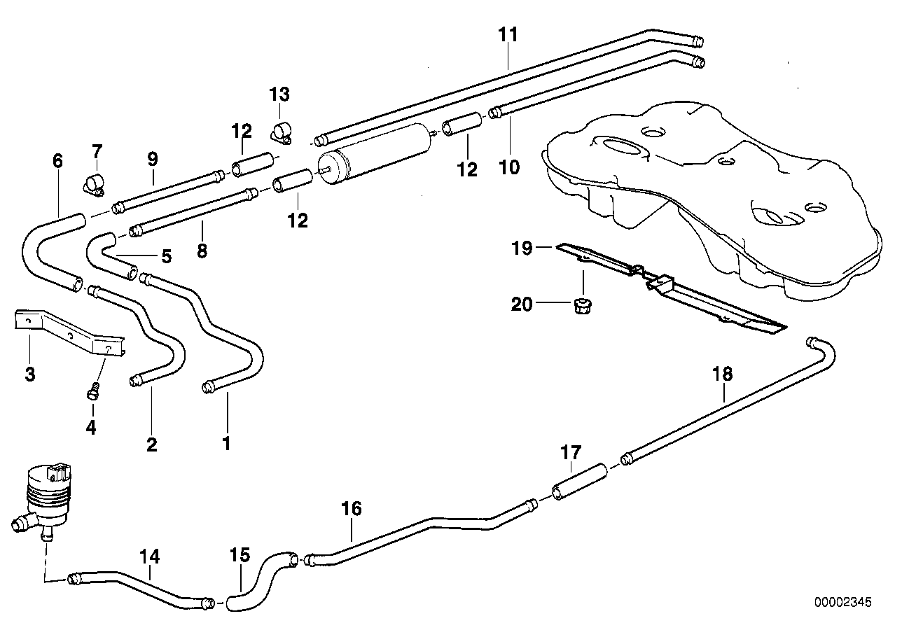 Genuine BMW 16121183485 E38 Fuel Return Line (Inc. 740iL, 750iLS & 735iL) | ML Performance UK Car Parts