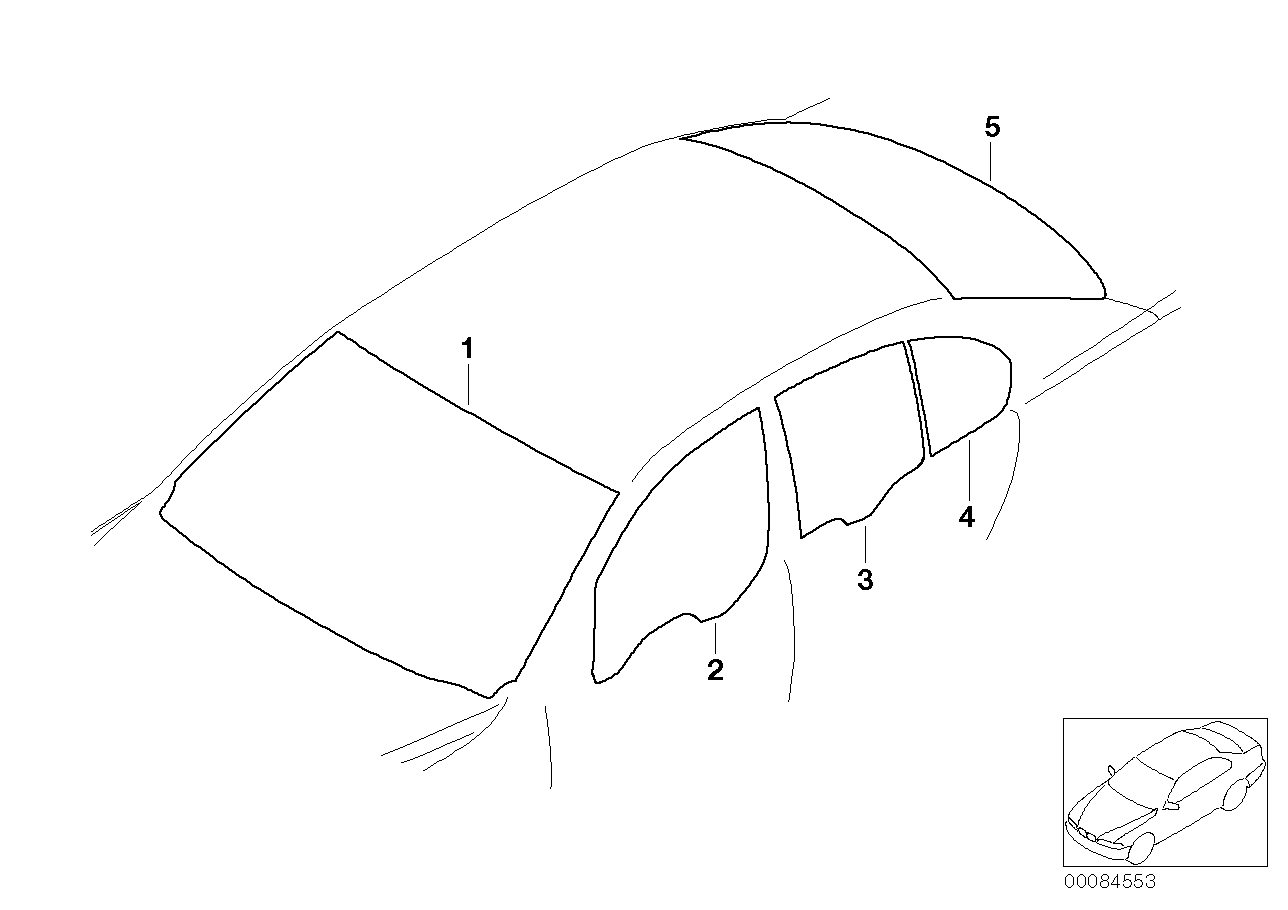 Genuine BMW 51357042908 E65 Side Window, Green, Door, Rear Right VENUS-GRAU (Inc. 730d, 745d & 745i) | ML Performance UK Car Parts