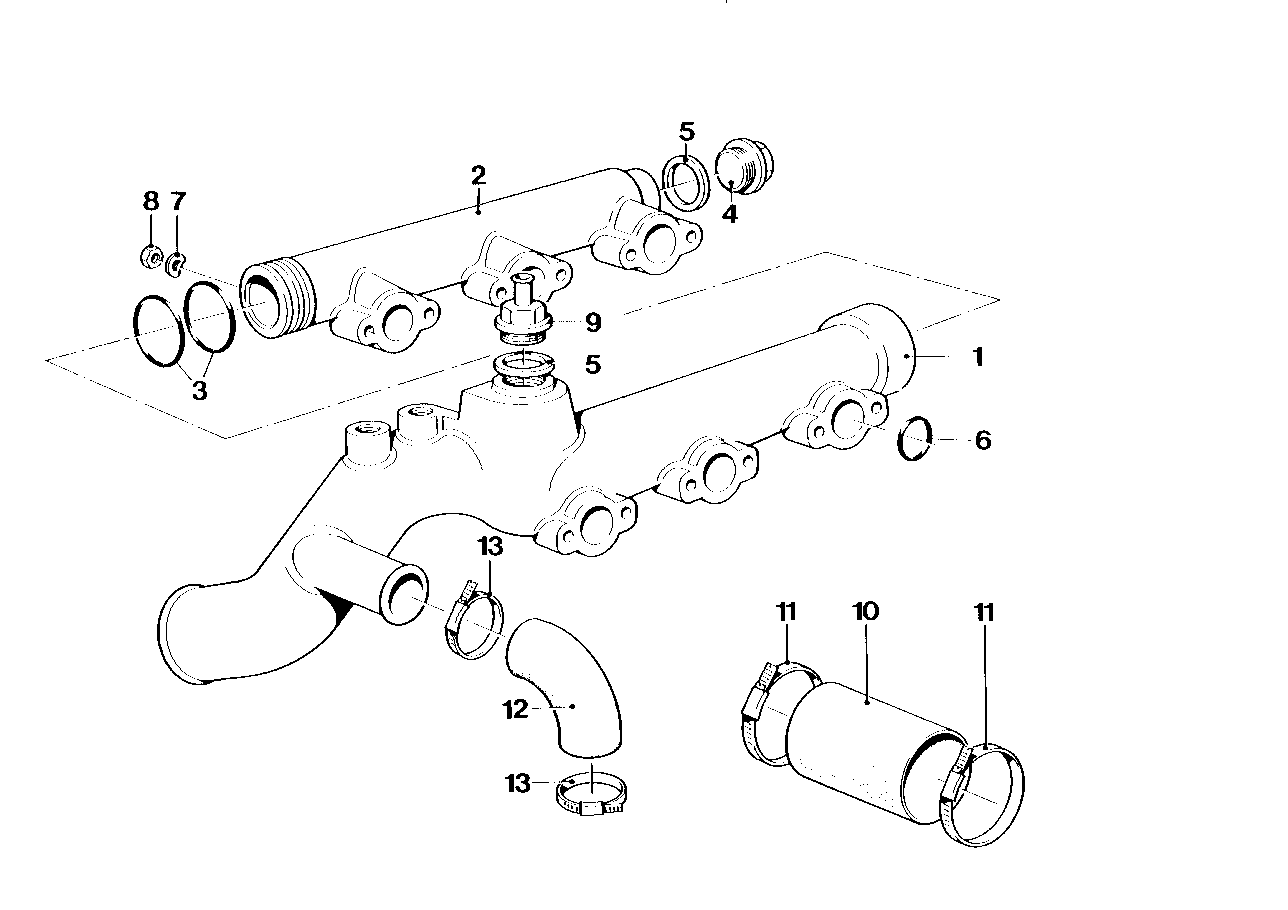 Genuine BMW 11531304334 E26 Water Hose (Inc. M1) | ML Performance UK Car Parts