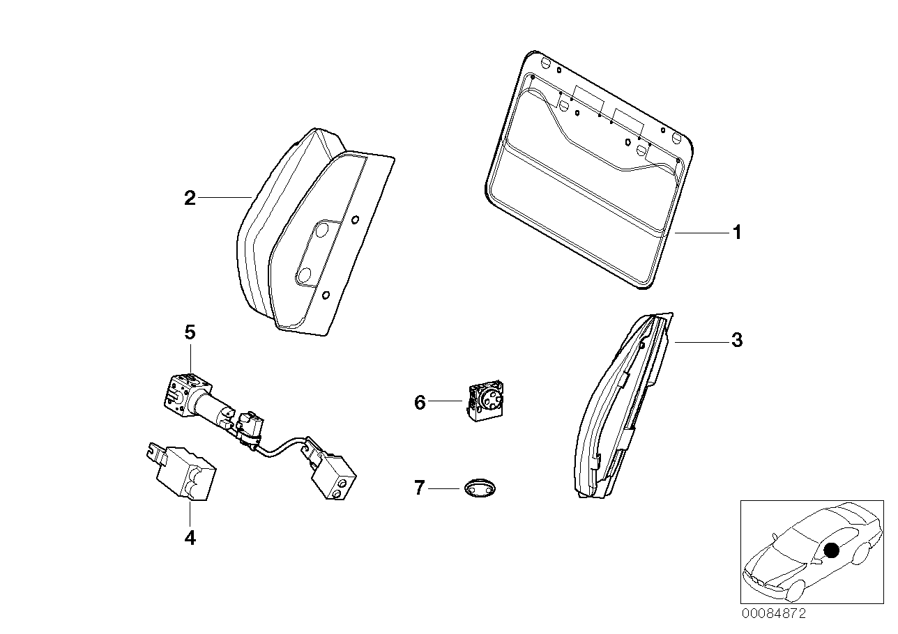 Genuine BMW 52102695397 E46 E63 Left Lordosis Pad LBV (Inc. M3 & M6) | ML Performance UK Car Parts