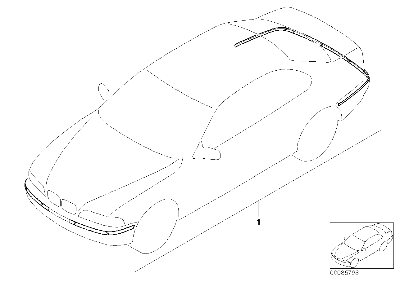 Genuine BMW 51127142223 E65 E67 E66 Protective Mouldings, Center, Primed (Inc. 730Ld, 745Li & ALPINA B7) | ML Performance UK Car Parts