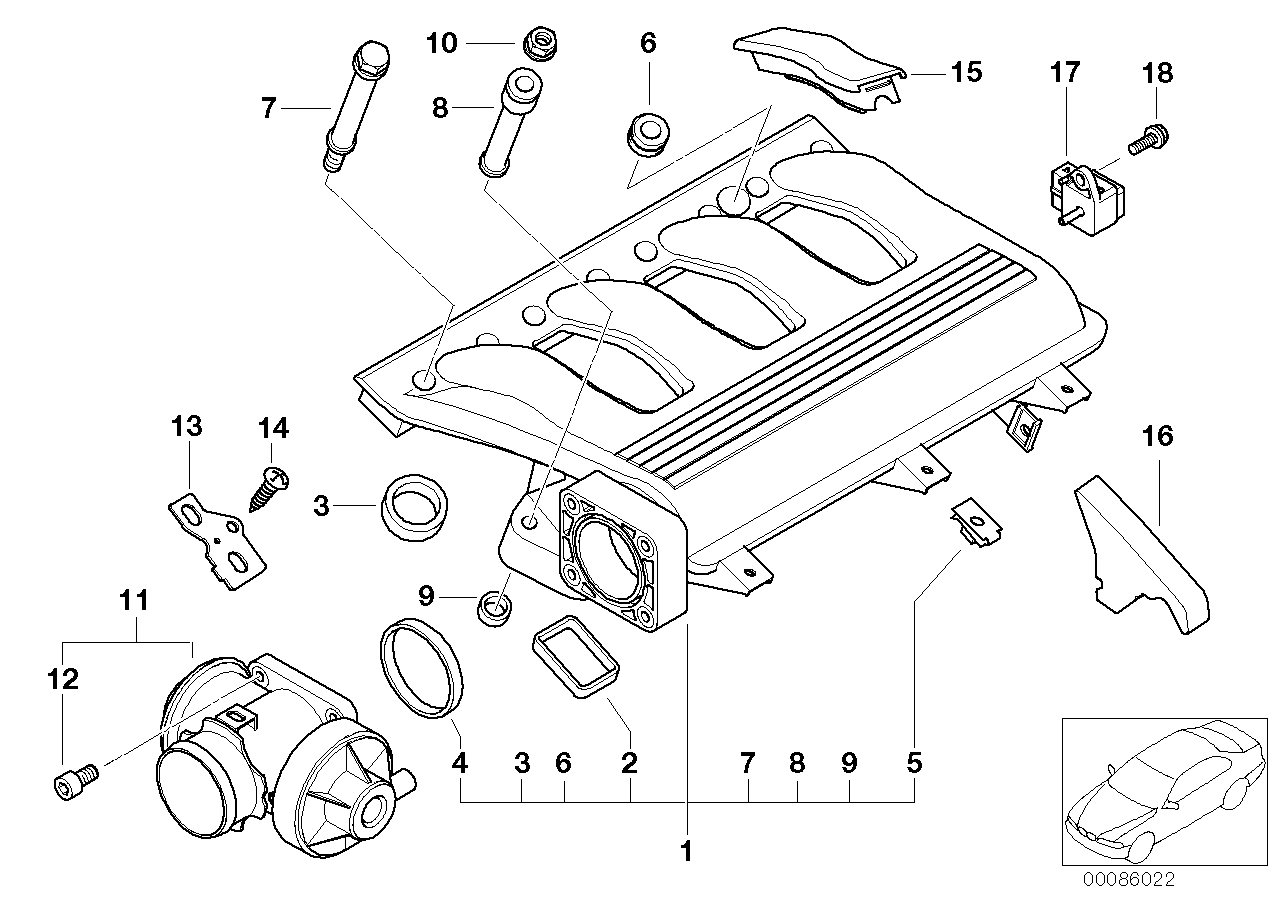 Genuine BMW 11612246942 E46 E39 Intake Manifold (Inc. 318d, 520d & 320d) | ML Performance UK Car Parts