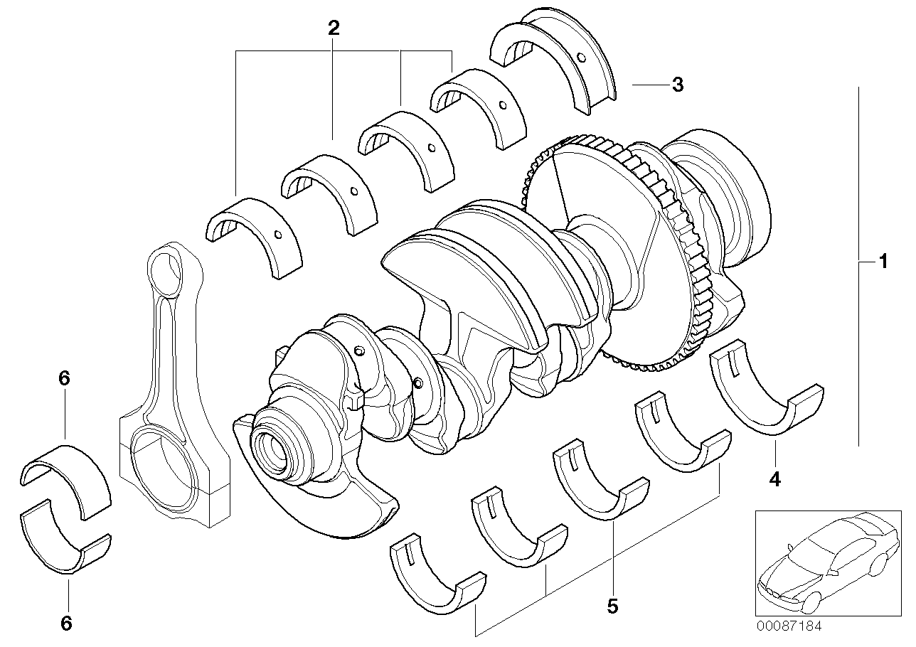 Genuine BMW 11217516046 E46 Crankshaft Without Bearing Shells (Inc. 316ti) | ML Performance UK Car Parts