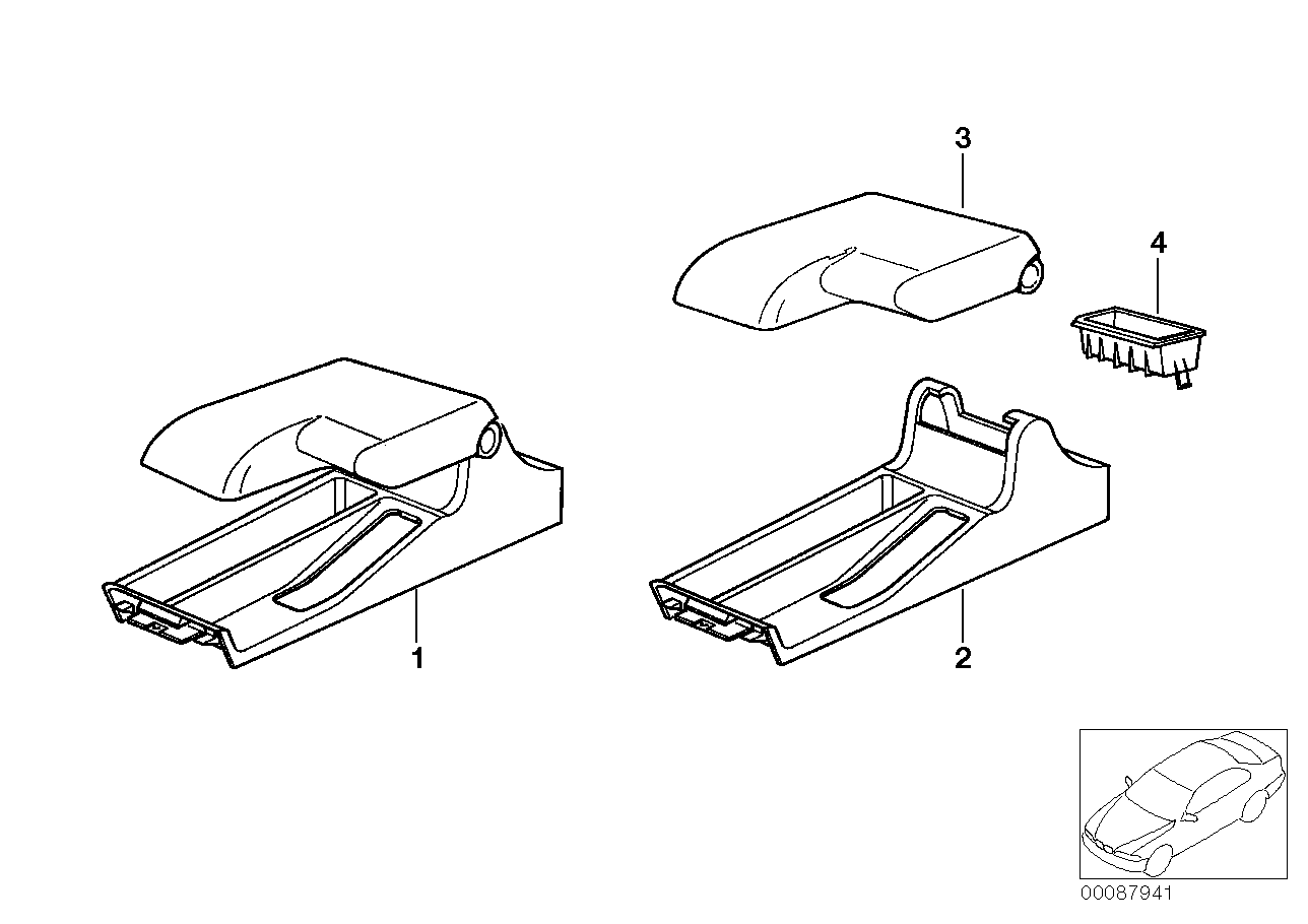 Genuine BMW 51168173251 E36 Armrest Leather SCHWARZ (Inc. 318i, 316i & 325i) | ML Performance UK Car Parts