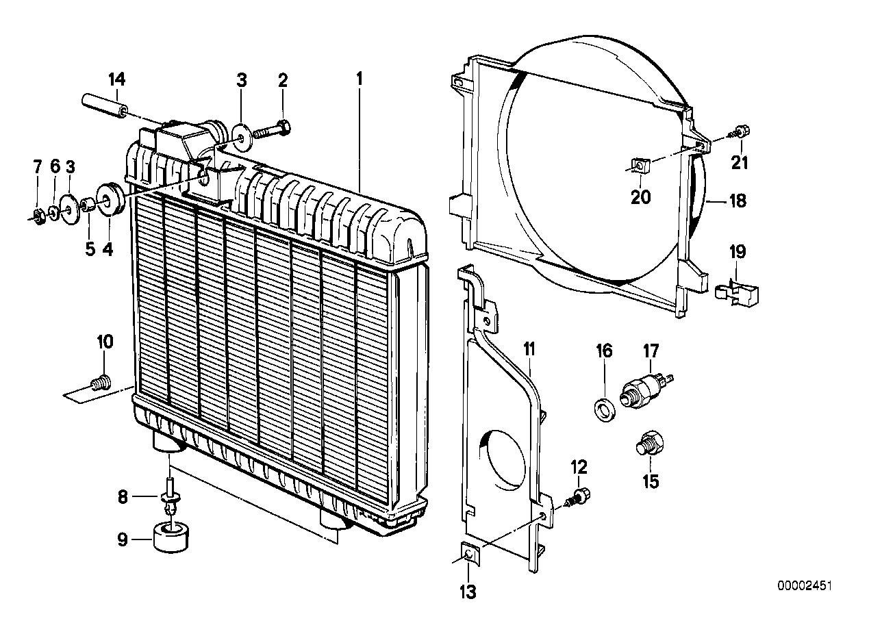 Genuine BMW 17112225592 E30 Radiator (Inc. 320is & M3) | ML Performance UK Car Parts