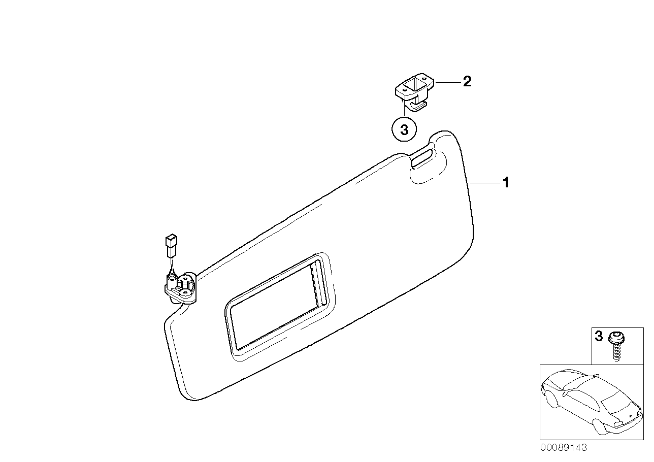 Genuine BMW 51167043532 E65 E66 Right Sun Visor Make-Up Lamp STEINGRAU (Inc. 745i & 745Li) | ML Performance UK Car Parts