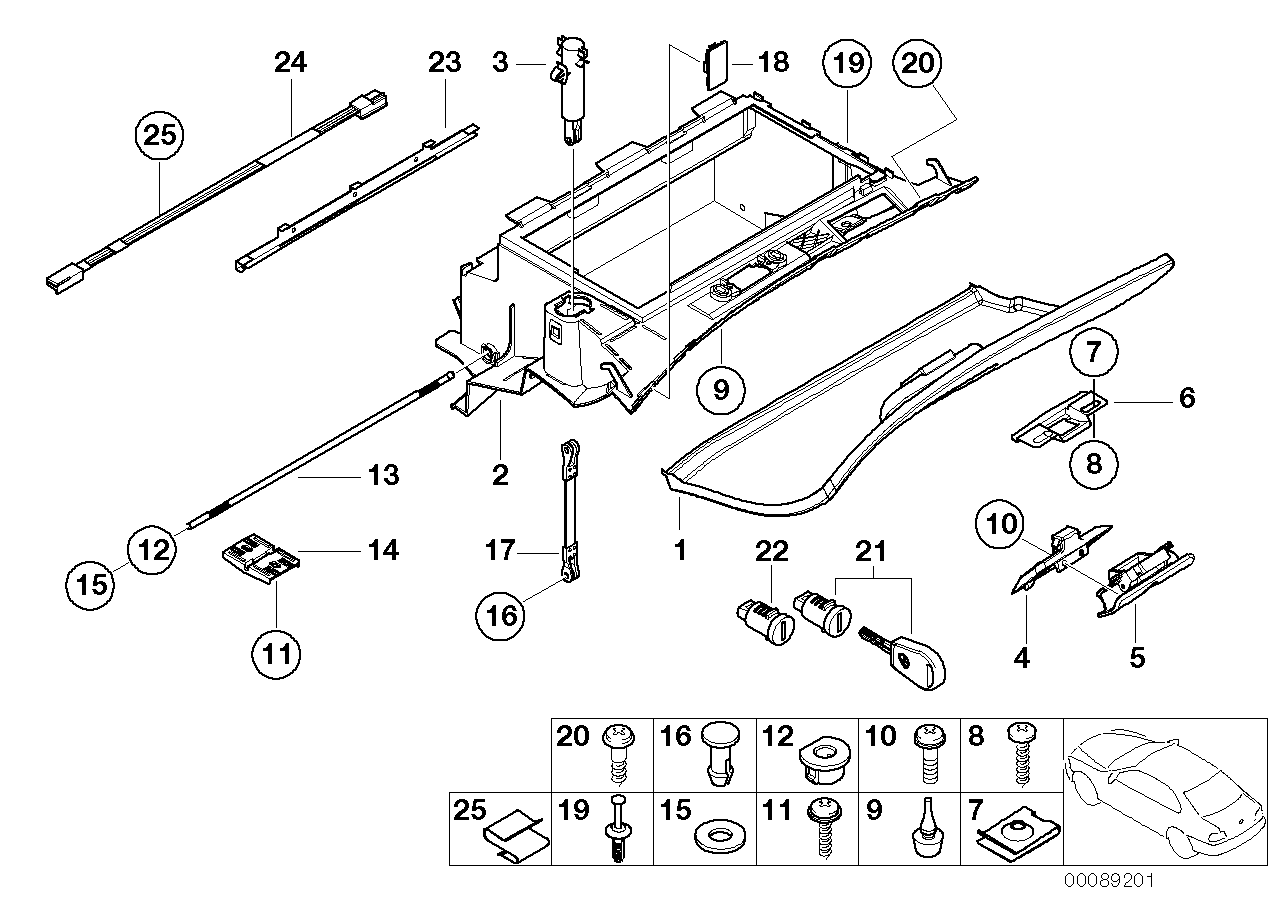 Genuine BMW 51168200678 E61 E46 E91 Glove Box Catch (Inc. X3 3.0sd, 316ti & 545i) | ML Performance UK Car Parts