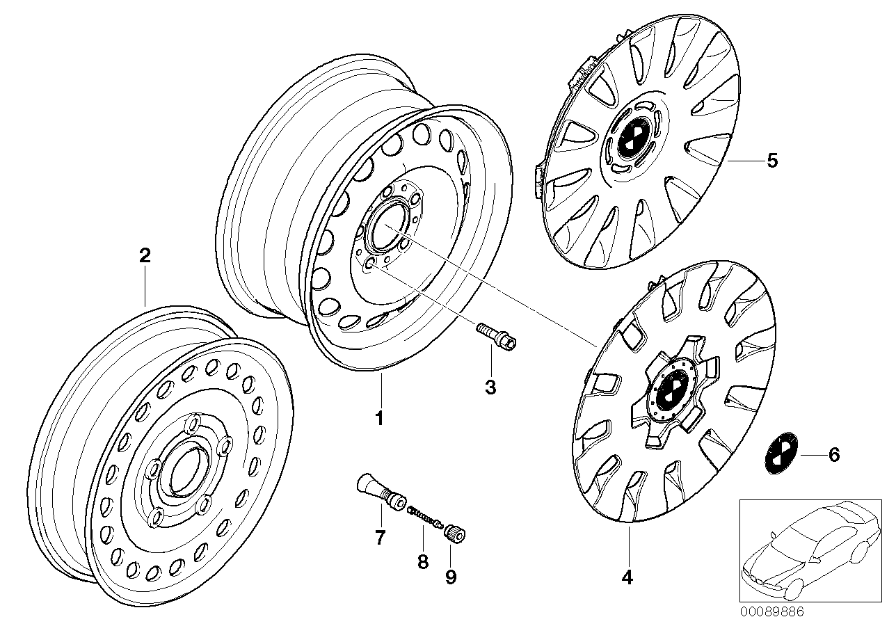 Genuine BMW 36136768642 E46 Wheel Cover 16