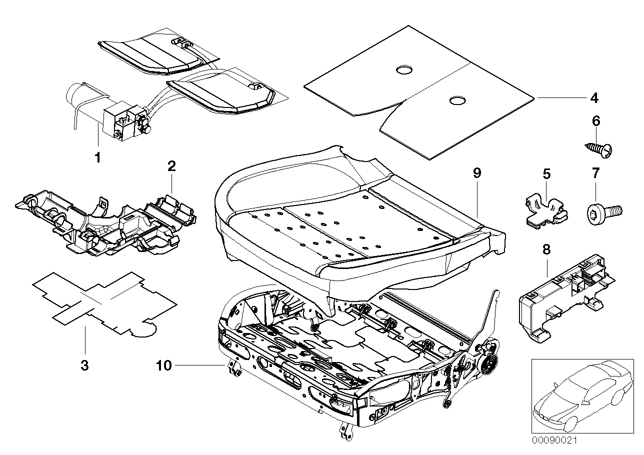 Genuine BMW 52108234873 E39 E38 Drive, Active Seat (Inc. 728iL, 728i & 740iL) | ML Performance UK Car Parts