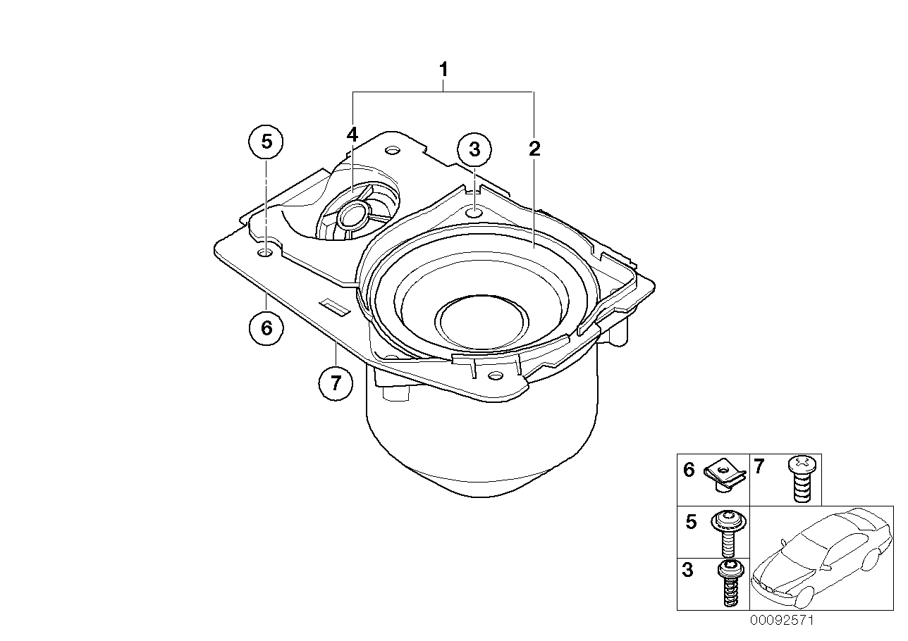 Genuine BMW 65139146978 E66 E65 E67 Loudspeaker Box, Right HIFI-SYSTEM (Inc. 745i, 745Li & 740Li) | ML Performance UK Car Parts