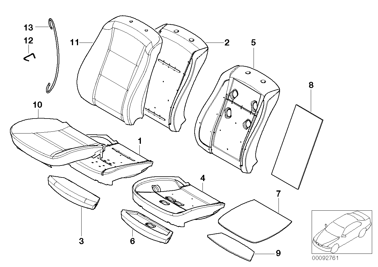 Genuine BMW 52107075371 E61 E60 Seat Upholstery (Inc. M5, 530xi & 535d) | ML Performance UK Car Parts