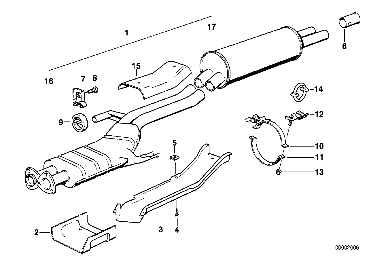 Genuine BMW 18111176188 E23 Exhaust System (Inc. 733i) | ML Performance UK Car Parts