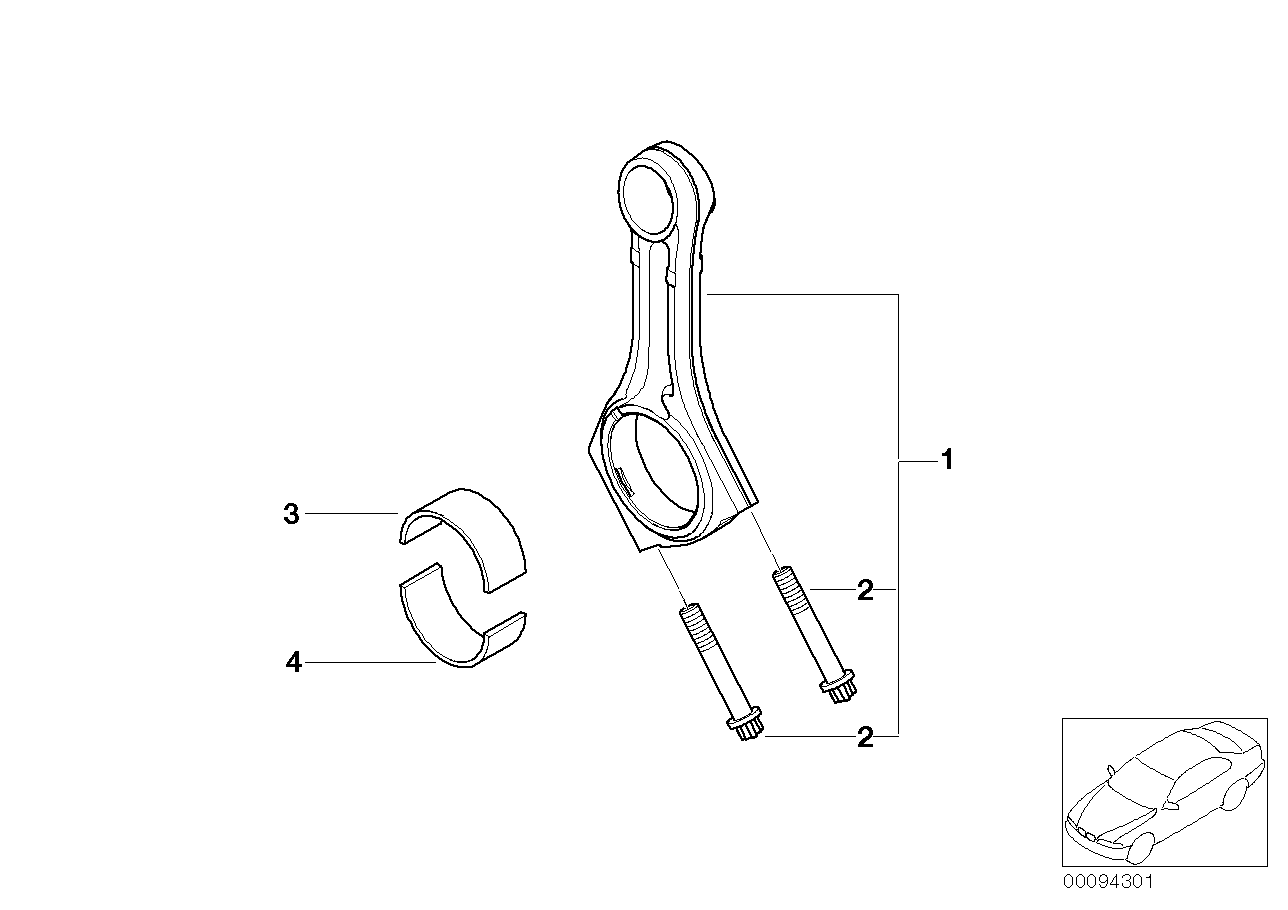 Genuine BMW 11240402973 E65 Set Connecting Rod (Inc. 745d) | ML Performance UK Car Parts