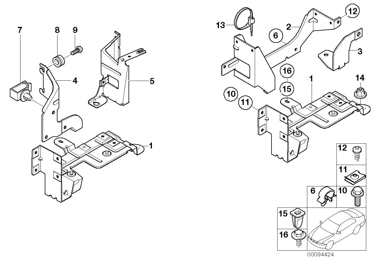 Genuine BMW 65128371136 E39 Bracket Cd-Changer (Inc. 525d) | ML Performance UK Car Parts