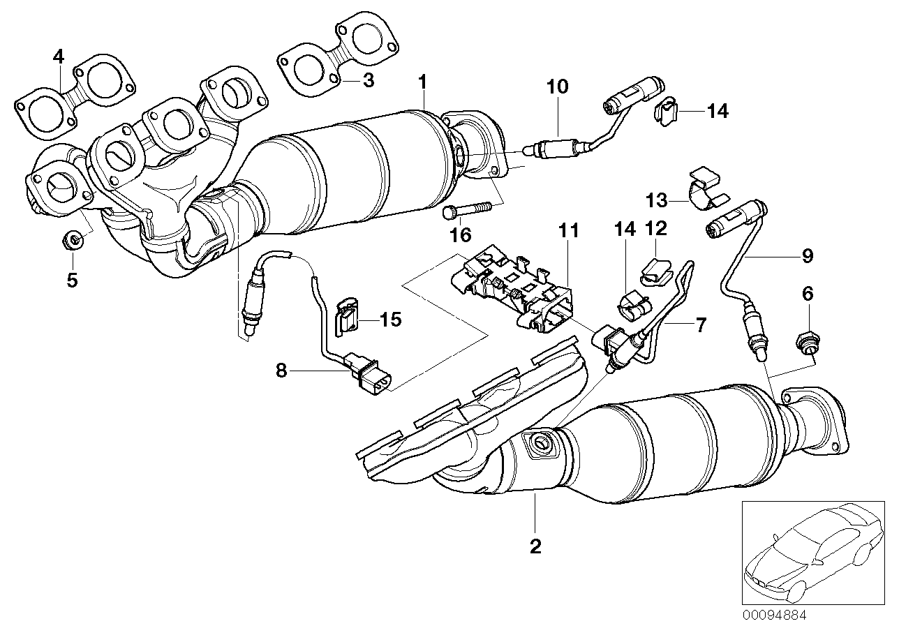 Genuine BMW 11787516149 E66 E65 E67 Lambda Probe, Black L= 620mm (Inc. 735i, 760LiS & 735Li) | ML Performance UK Car Parts