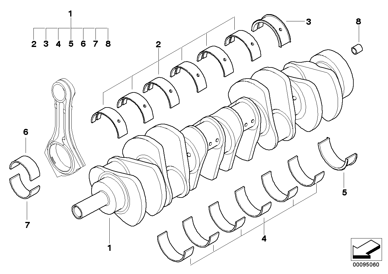 Genuine BMW 11217524206 E67 E66 E65 At-Crankshaft With Bearing Shells (Inc. 760LiS, 760Li & 760i) | ML Performance UK Car Parts