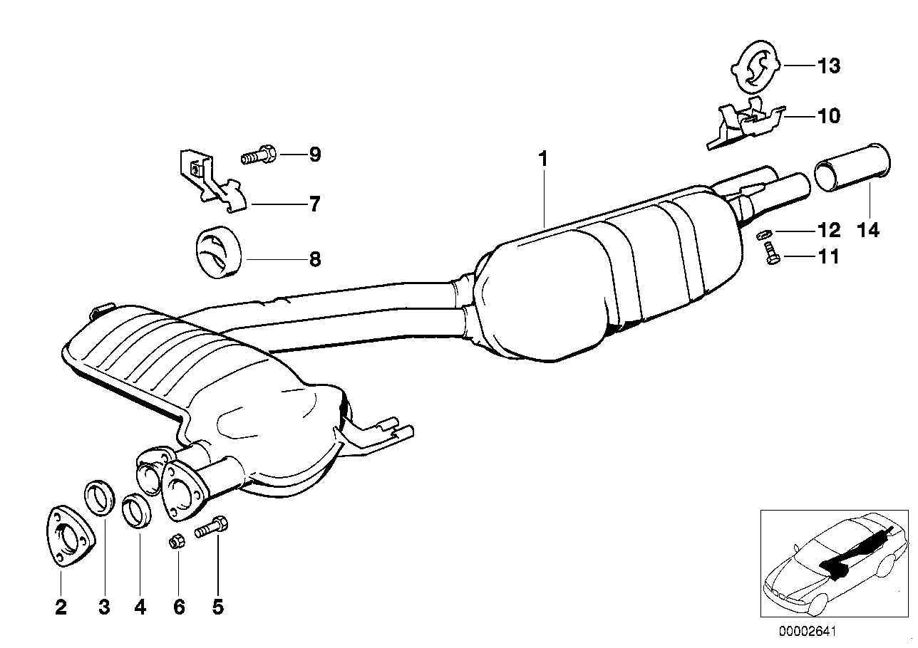 Genuine BMW 18101712903 E24 Exhaust System (Inc. 635CSi) | ML Performance UK Car Parts