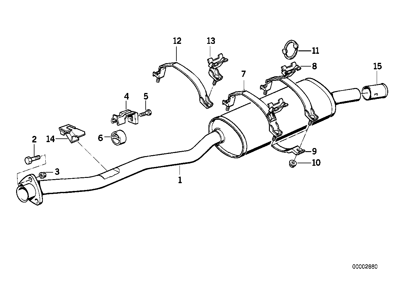 Genuine BMW 18211176033 E30 Rear Silencer Bracket (Inc. 325i) | ML Performance UK Car Parts