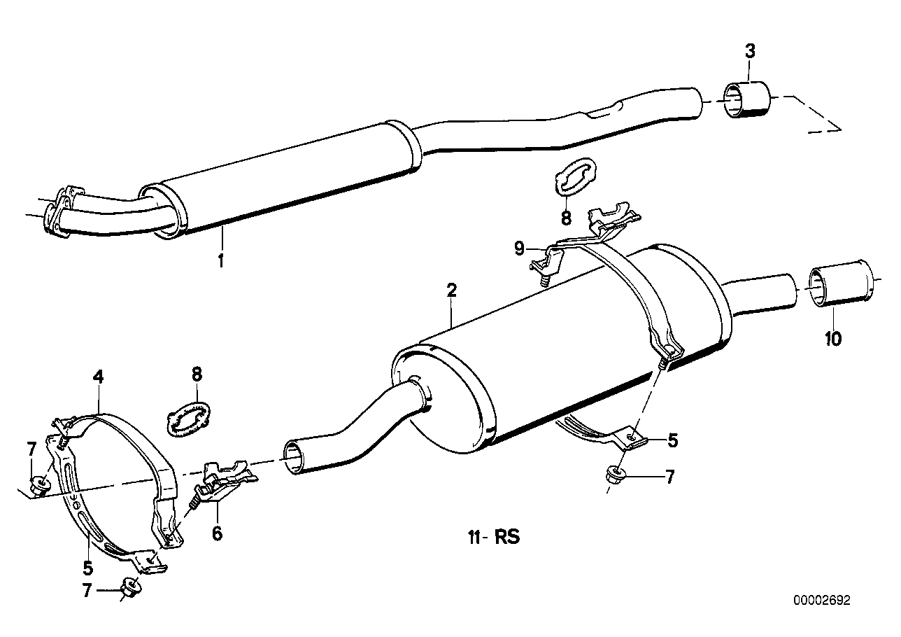 Genuine BMW 18301707048 E30 Rear Muffler (Inc. 325i & 325ix) | ML Performance UK Car Parts