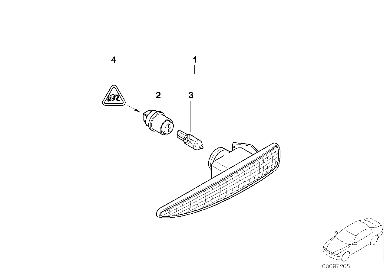 Genuine BMW 63137164756 E65 E67 E66 Additional Turn Indicator Lamp, Right (Inc. 760Li, 735Li & 740i) | ML Performance UK Car Parts