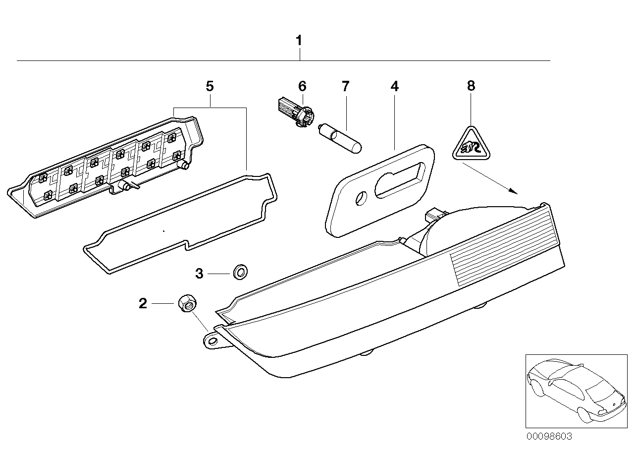 Genuine BMW 63216917094 E66 E65 E67 Repair Kit, Tail Light Pcb, Right (Inc. 745Li, 735Li & 760i) | ML Performance UK Car Parts