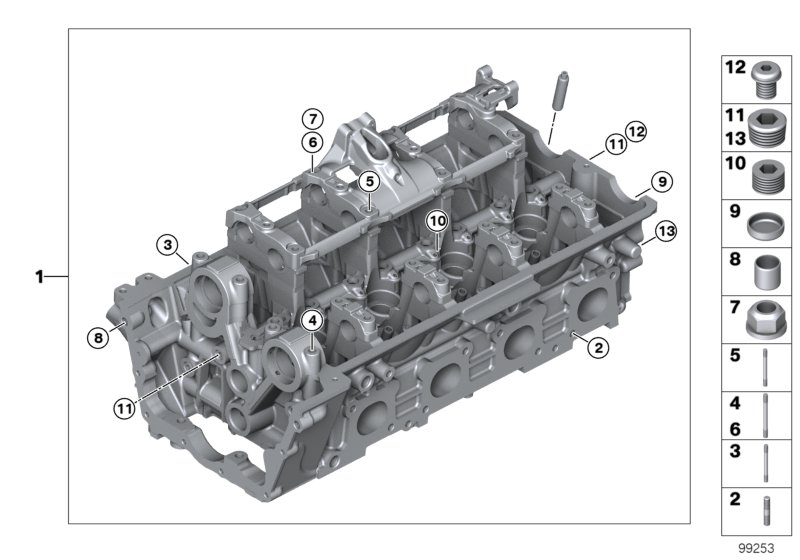 Genuine BMW 11121556511 E65 E66 E63 Cylinder Head With Valve Gear Zyl. 5-8 (Inc. 545i, 745Li & 745i) | ML Performance UK Car Parts